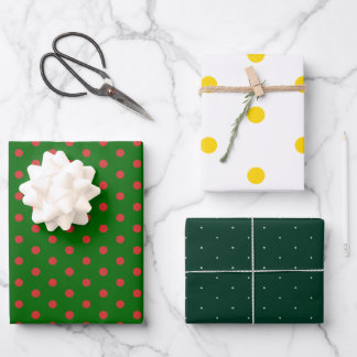 Holiday Festive Green Polka Dot Wrapping Paper
