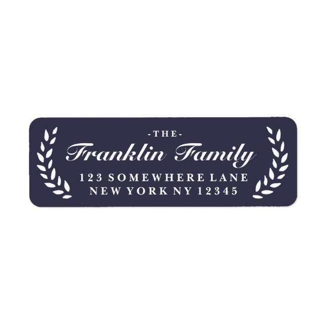 Holiday Festive Laurel Return Address Label (Front)