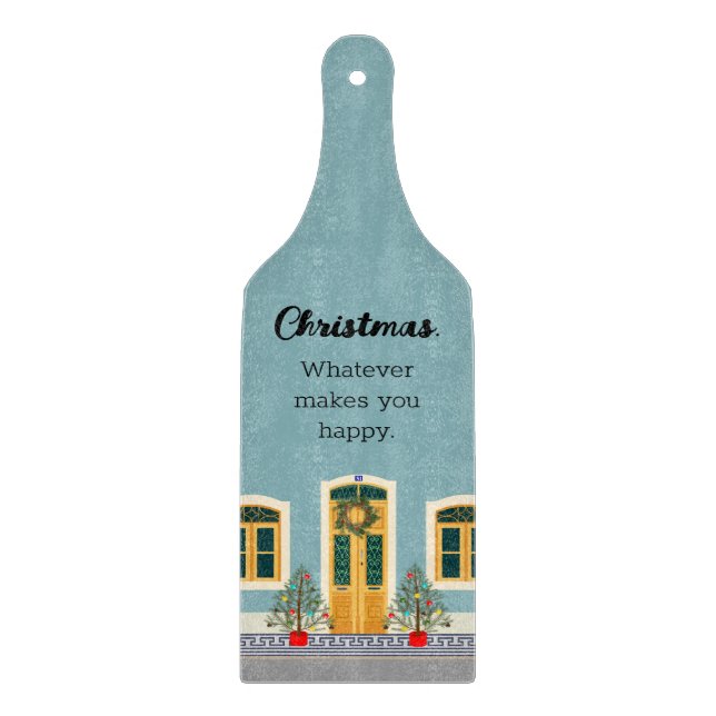 Holiday Festive Portuguese Christmas House Cutting Board (Front)