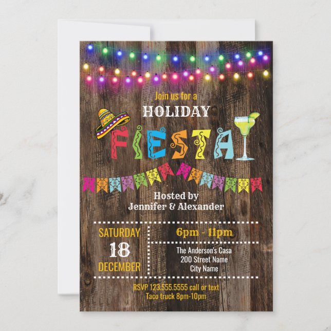 Holiday Fiesta Mexican Party Invitation (Front)