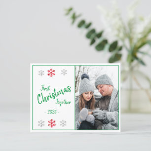 Holiday First Christmas Photo Script Seasonal  Postcard