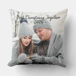 Holiday First Christmas Photo Seasonal Throw Pillow