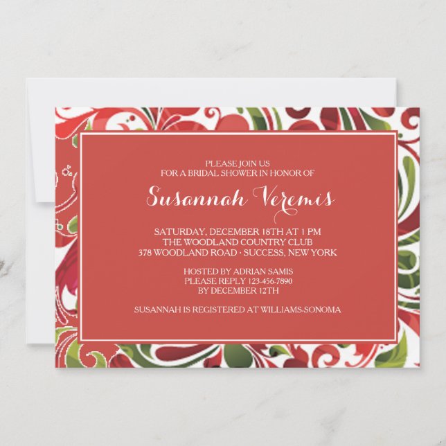 Holiday Flair Bridal Shower Invitation (Front)