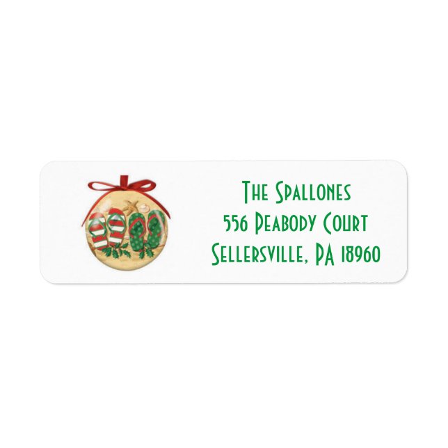 Holiday Flip Flops Address Label (Front)