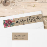 Holiday Floral Merry Christmas Wrap Around Label<br><div class="desc">Personalized holiday wrap-around return address labels with a watercolor floral bouquet to coordinate with our Holly and Pine collection. Personalize it with your family monogram initial and return address. Click Customize It to add a photo, change the background colour, or edit the text fonts and colours to create a unique...</div>