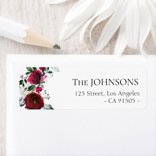 holiday flowers christmas address label (Insitu)