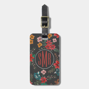 Holiday   Flowers Floral   Monogram   Luggage Tag