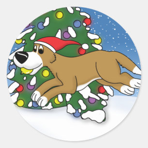Holiday Flyball Classic Round Sticker