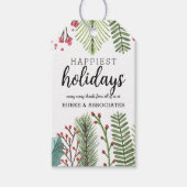 Holiday Foliage Christmas Personalized Gift Tags (Front)