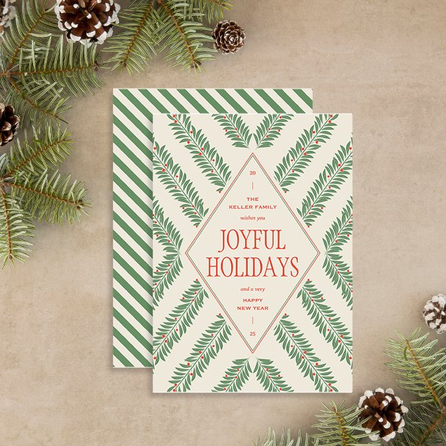 Holiday Foliage Quadrant  Card (front and back design)