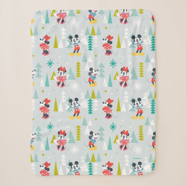 Holiday For All | Mickey & Minnie Christmas Sherpa Blanket (Front)