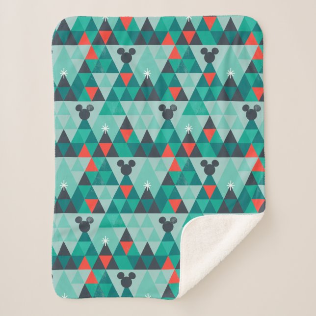 Holiday For All | Retro Christmas Pattern Sherpa Blanket (Front)