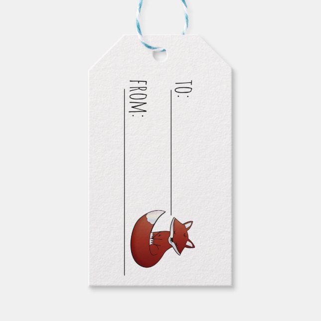 Holiday Fox Gift Tags (Front)