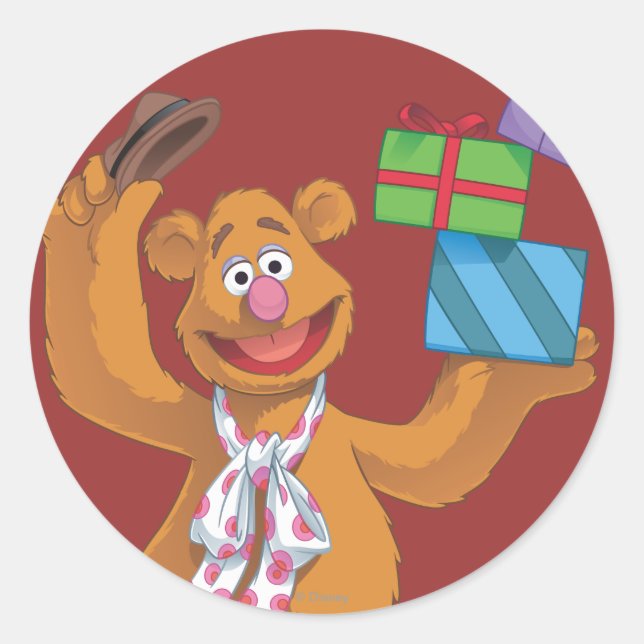 Holiday Fozzie the Bear 2 Classic Round Sticker (Front)