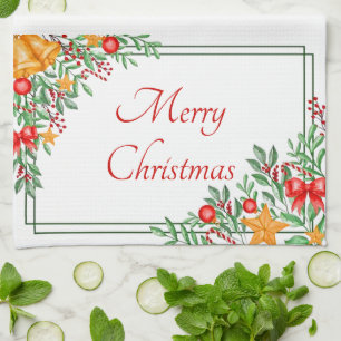 Holiday frame custom kitchen towel
