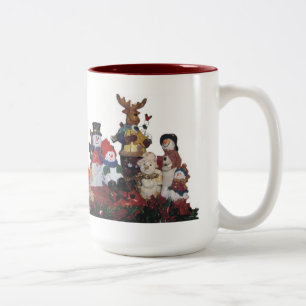holiday friends Two-Tone coffee mug
