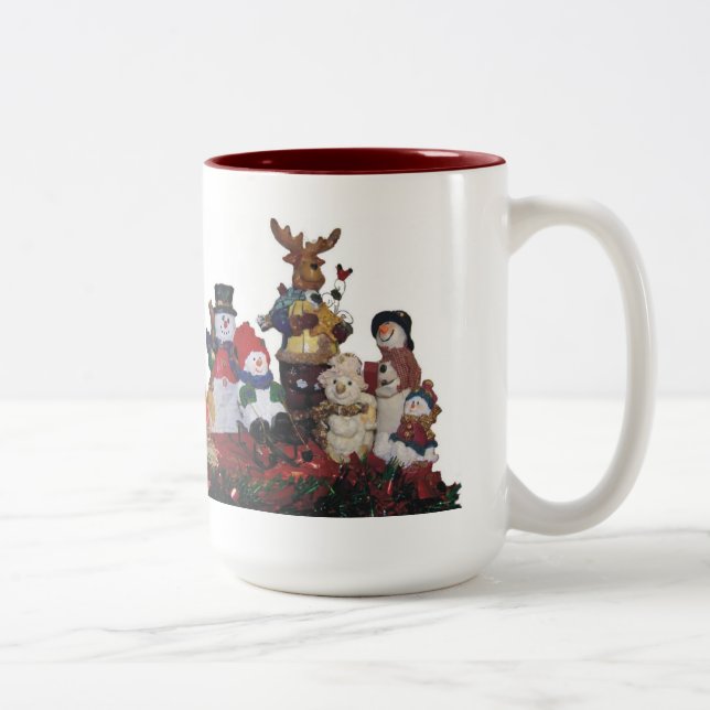 holiday friends Two-Tone coffee mug (Right)