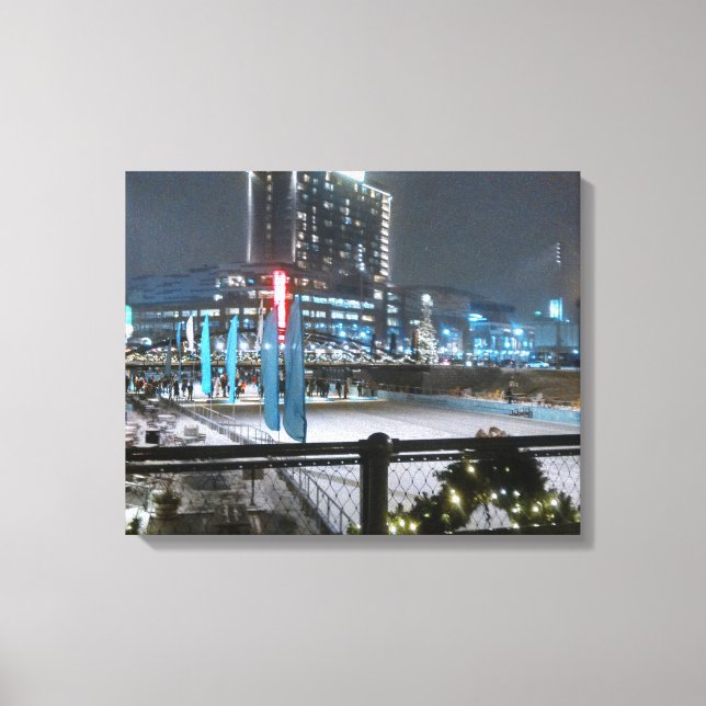 Holiday Fun at Canalside Canvas Print (Front)