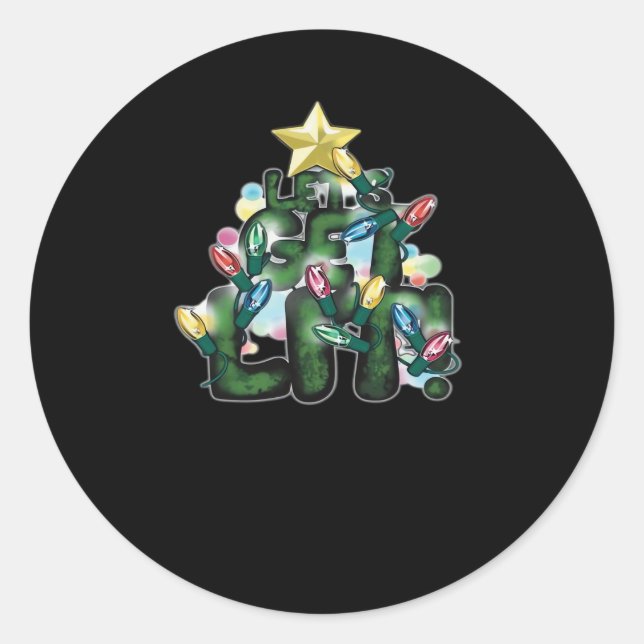 Holiday Fun -Let's Get Lit This Christmas Classic Classic Round Sticker (Front)