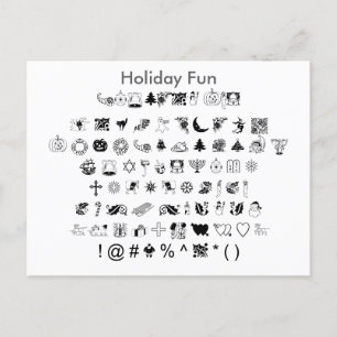 Holiday Fun - Zazzle Font Sampler Sheet with Guide Postcard