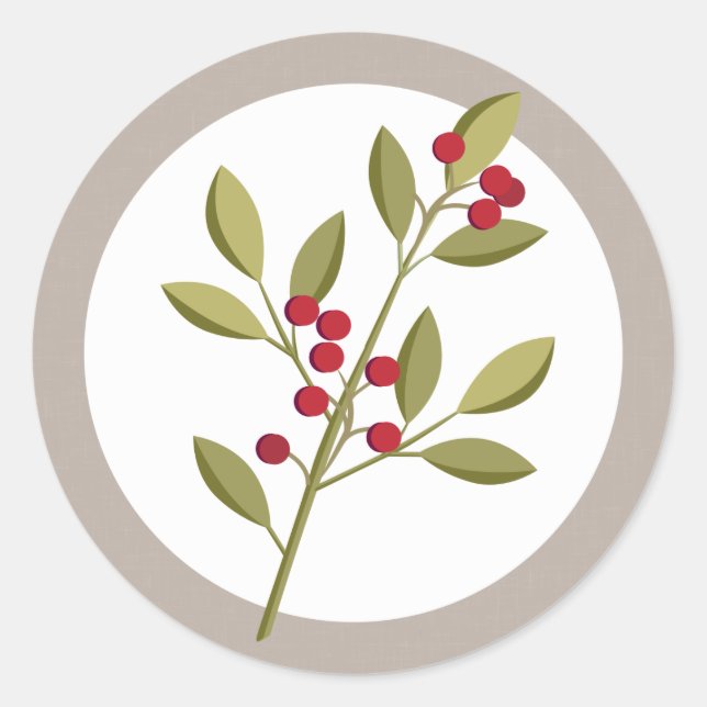 Holiday Garland Christmas Berry Envelope Seal (Front)