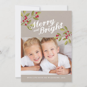 Holiday Garland Merry & Bright Photo Greeting Card