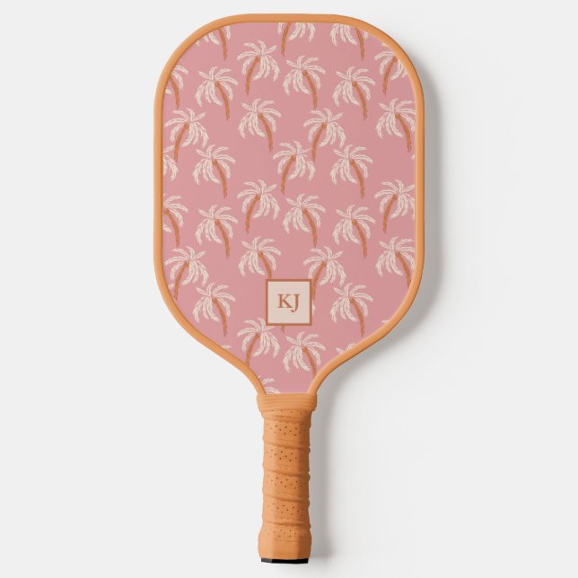 Holiday Gift Boho Palm Custom Name Pickleball Paddle (Back)