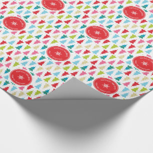 HOLIDAY GIFT modern festive christmas tree pattern Wrapping Paper