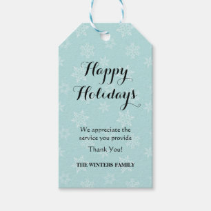 Holiday gift tag for service providers