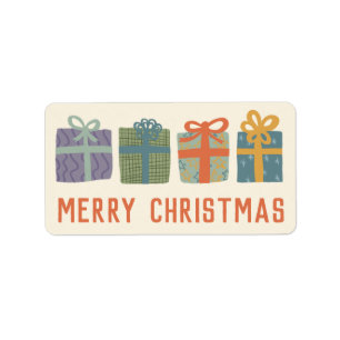 Holiday Gifts Cute Hand-drawn MERRY CHRISTMAS Label