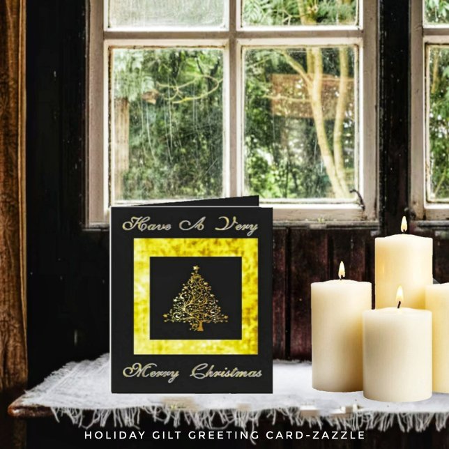 Holiday Gilt Folded Greeting Card (Creator Uploaded)
