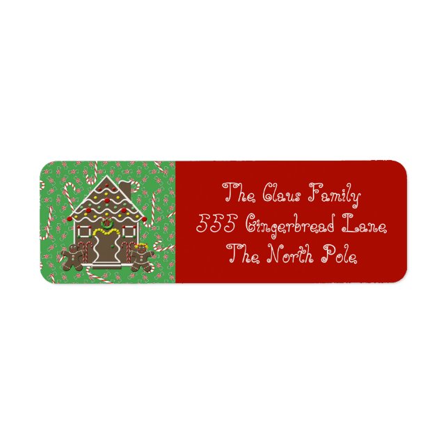 Holiday Gingerbread House  Address Labels (Front)