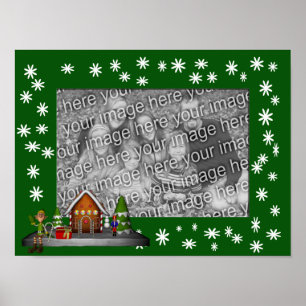 Holiday Gingerbread House Elf Add Your Photo Poster