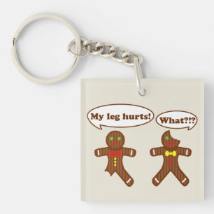 Holiday Gingerbread Humour Keychain