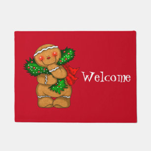 Holiday Gingerbread Man Doormat