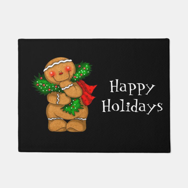 Holiday Gingerbread Man Doormat (Front)