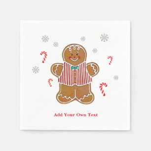 Holiday Gingerbread & Peppermint Party Napkin
