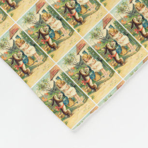 Holiday Girl & Vintage Easter Bunny Blanket