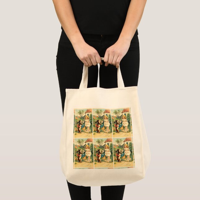 Holiday Girl &  Vintage Easter Bunny Tote (Front (Product))