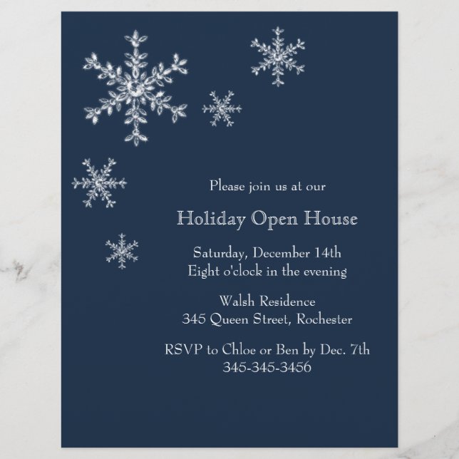 Holiday Glamour Open House Flyer Invitation (Front)