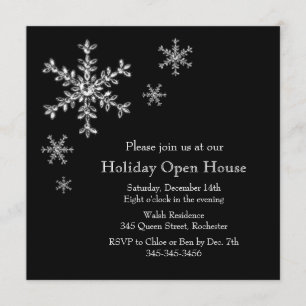 Holiday Glamour Open House Invitation (black)