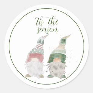 Holiday Gnome Sticker Round
