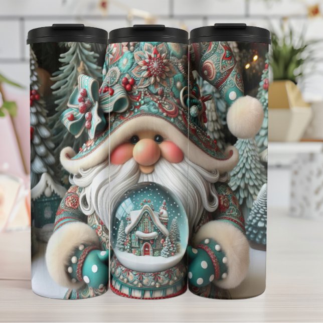 Holiday Gnome with Snow Globe Thermal Tumbler (Creator Uploaded)