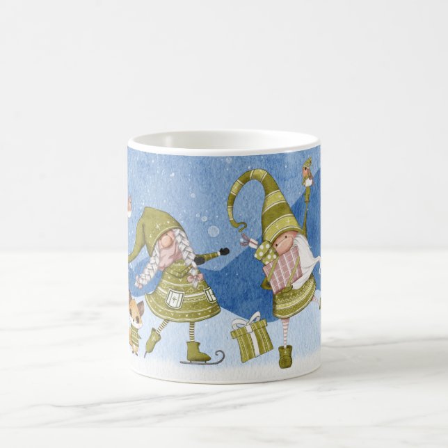 Holiday Gnomes Fox Bird Presents Mug (Center)