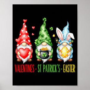 Holiday Gnomes Valentine St Patricks Easter Waterc Poster