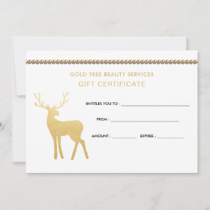 Holiday Gold Antler Stag   Gift Certificate