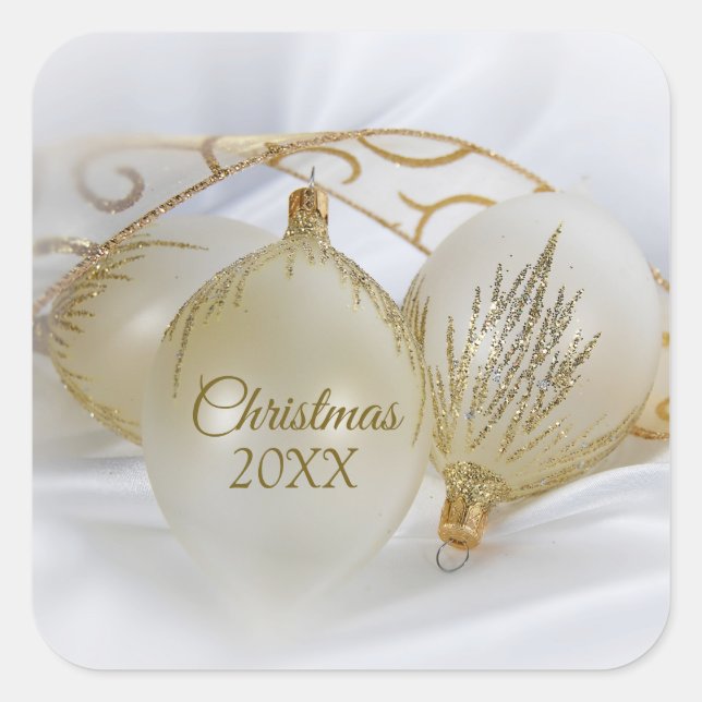Holiday Gold Ornaments  Square Sticker (Front)