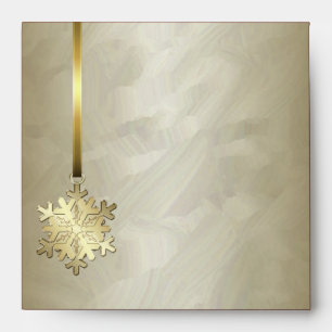 Holiday Gold Snowflake Gold Foil Christmas Envelopes
