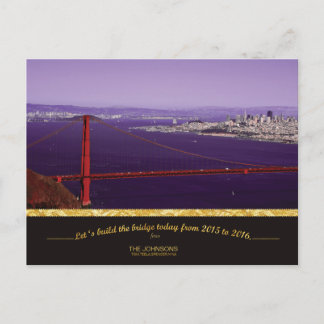 Holiday Golden Gate Bridge & San Francisco skyline Postcard