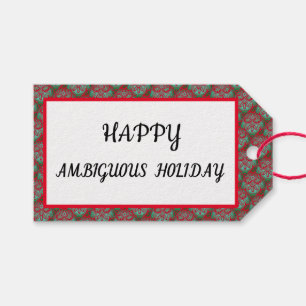 Holiday green and red Gift tag